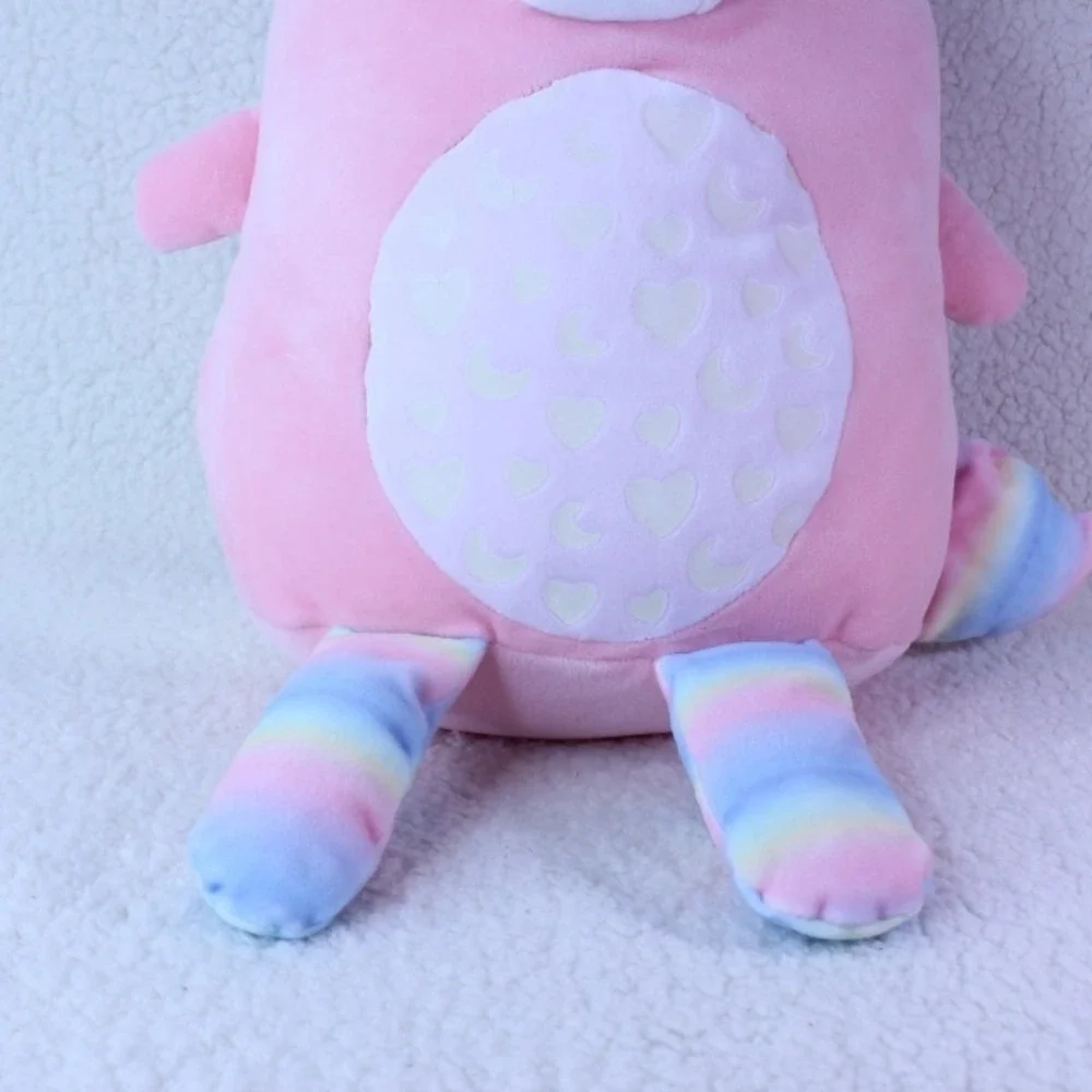 Pink Unicorn‎ Pillow Plush Stuffed Animal Rainbow Silver Horns Hearts